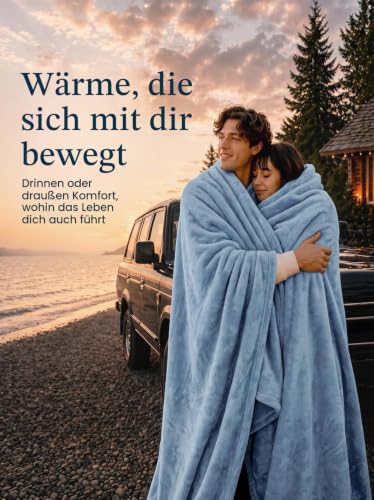 Utopia Bedding Fleecedecke Leichte Decke für Bett, Couch oder Sofa, Geeignet für alle Jahreszeiten [228x228 cm, Steinblau] – Ansicht 3