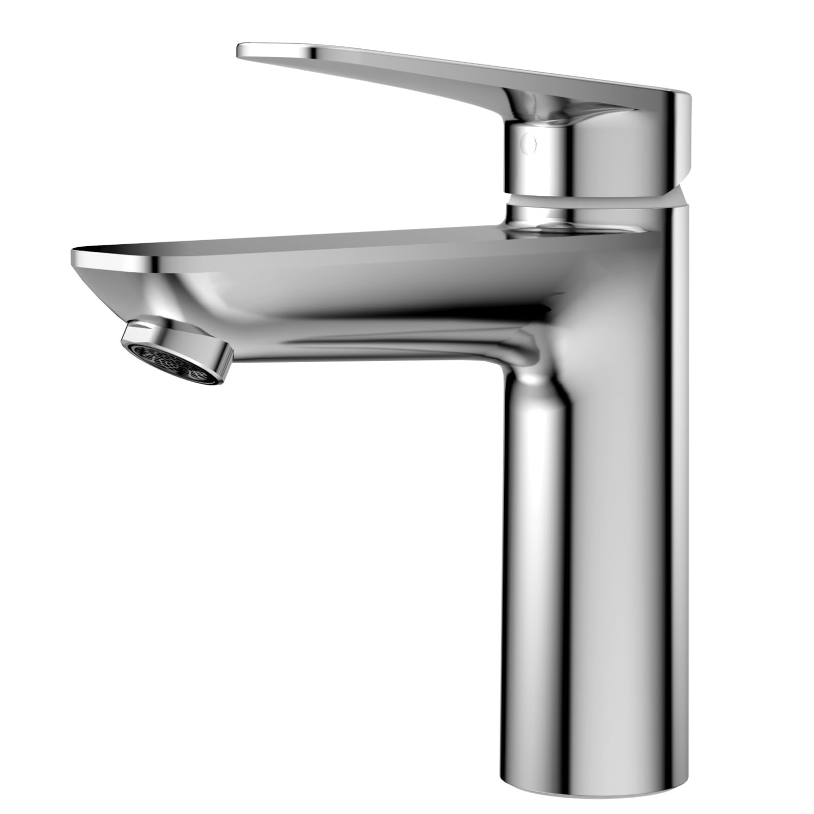 Bathroom Mixer, Water-Saving Basin Tap Mixer, Single-Lever Cold & Hot Water Bathroom Faucet Lavatory Vanity Faucet Modern, Chrome