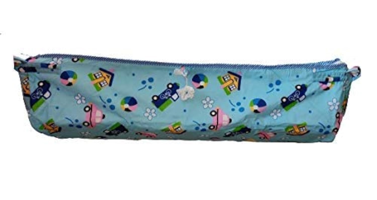 CUTEABLY Soft Cloth Baby Swing, Cradle Cover, Ghodiyu, Khoya, Palana, Hammock with Mosquito Net with Cotton Plasti Sheet (Blue Heavy Cotton)
