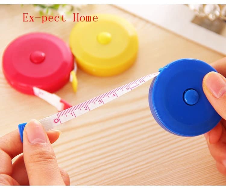 300pcs 1.5m Retractable Ruler Small Round Tape Measure 60inch Plastic Measuring Tape