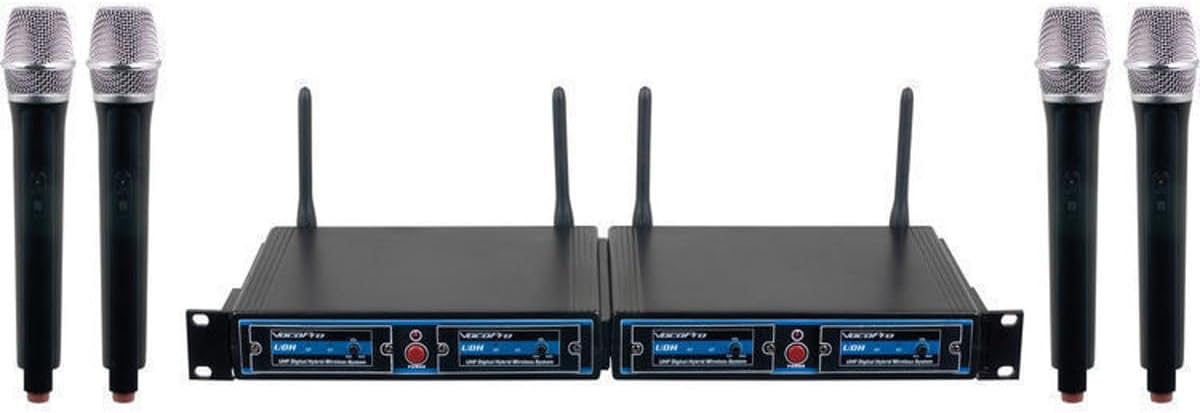 VOCOPRO UDH-CHOIR-4-MIB FOUR CHANNEL WIRELESS HANDHELD MICROPHONE SYSTEM IN A BAG