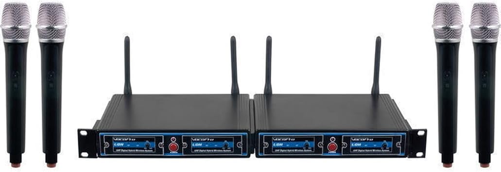 VOCOPRO UDH-CHOIR-4-MIB FOUR CHANNEL WIRELESS HANDHELD MICROPHONE SYSTEM IN A BAG