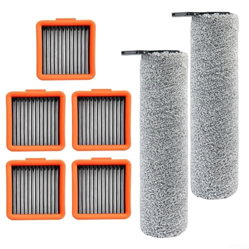 Main Side Brush Filter Kit Fit For Uwant D5 / D5 Pro / D100 / D100 Pro / D100 Plus / D100 Plus Pro / A60 / V8 / V10, D500 / D500 PRO /D600 Vacuum Cleaner, With Filters Roller Brush Bar (7 pcs)