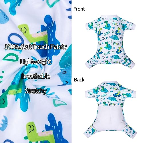Image of CuteBone Soft & Stretchy Dog Pajamas - Cozy Pet Jammies Breathable Jumpsuit for Small Dogs - All-Season Comfy Outfit Easy-On Pullover Design - Keeps Pets Warm & Comfortable P290L