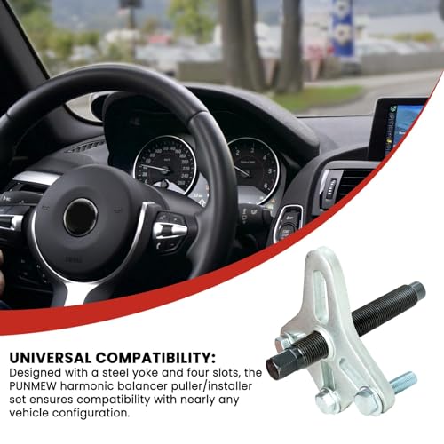 Punmew PN0006 Harmonic Balancer Puller 46Pcs Steering Wheel Puller Flywheel Remover Crankshaft Pulley Removal Steering Wheel Pulling Set thumb #5