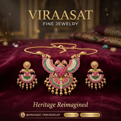 Image of Traditional Gold-Plated Lakshmi Temple Pendant Necklace Set for Women | Antique South Indian Jewelry with Jhumka Earrings | Ethnic Bridal, Wedding & Festive Jewelry Set