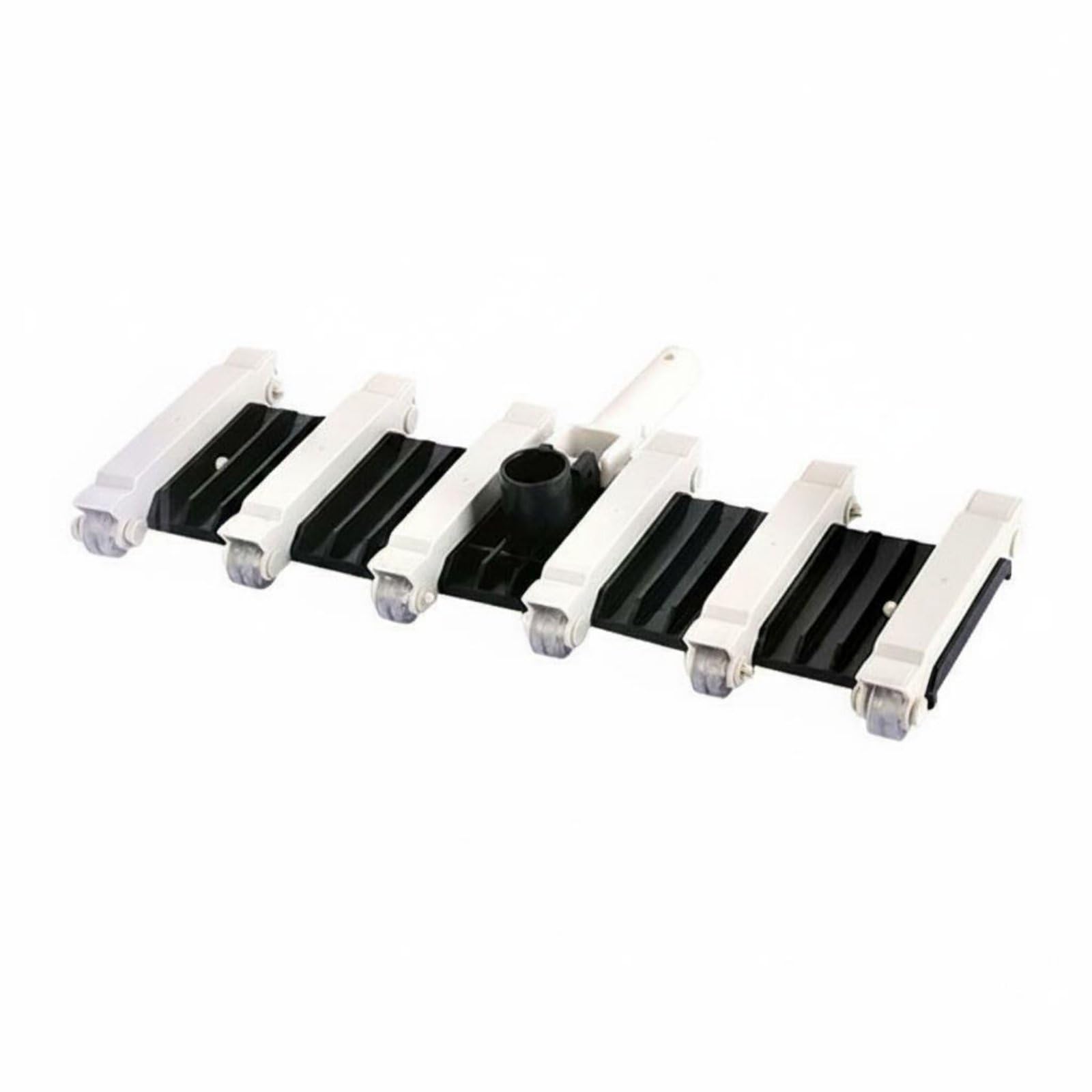 Cepillo Limpiador de Piscinas Aspirador Manual de Suciedad Cerdas Gruesas para Piso y Pared Acceso Flexible Adecuado, Array, Blanco Y Negro, Cabezal De Cepillo De Piscina De 19 Pulgadas