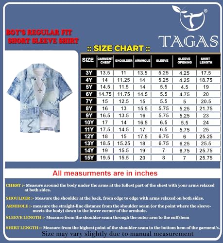 Image of TAGAS Boys' Shirt|Casual Short Sleeve Shirts for Kids | Button-Down Summer Shirts | Regular Fit Stylish Wear