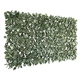 Windscreen4less Artificial Expandable Ivy Leaf Faux Leaves Privacy Fence Screen for Outdoor Indoor Backyard Patio Balcony (Double Sided Leaves, 1 Pack)