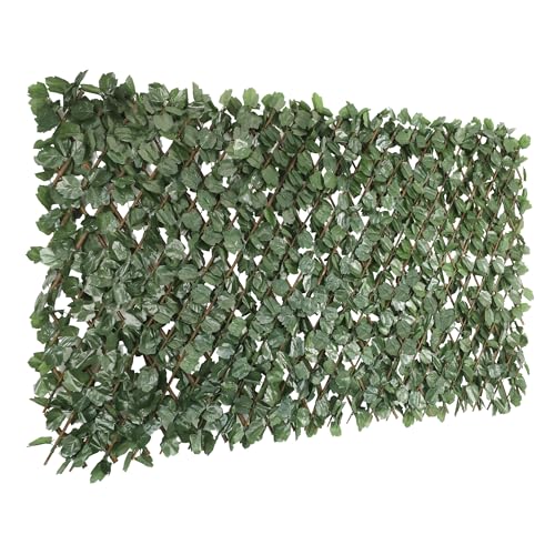 Windscreen4less Artificial Leaf Faux Ivy Expandable/Stretchable Privacy Fence Screen (Double Sided Leaves)Double Sides Leaves