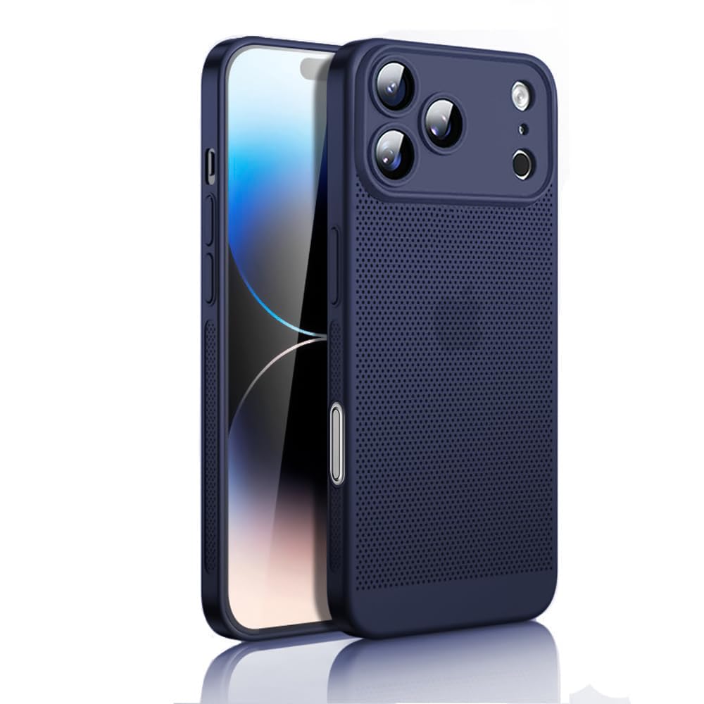 Dl3 Mobilak Case For iPhone 17 Pro Max 6.9-Inch Heat Dissipation Case with Built-in Camera Lens Protector Slim Fit Breathable Cooling Anti-Fingerprint Hard PC Back Shockproof Cover