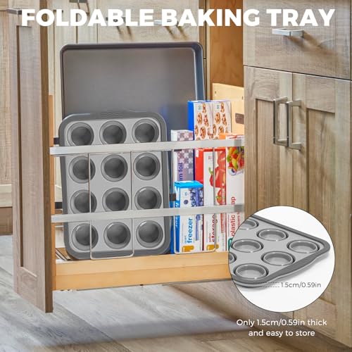 Woobroo 2PCS Silicone Muffin Tray with Metal Frame, 12 Cups Non Stick Cupcake Tray for Muffins, Cupcakes, Brownies and More - Image 3
