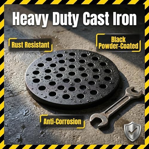 4 Inches Cast Iron Drain Cover, 4'' Round Replacement Floor Drain Strainer - 1
