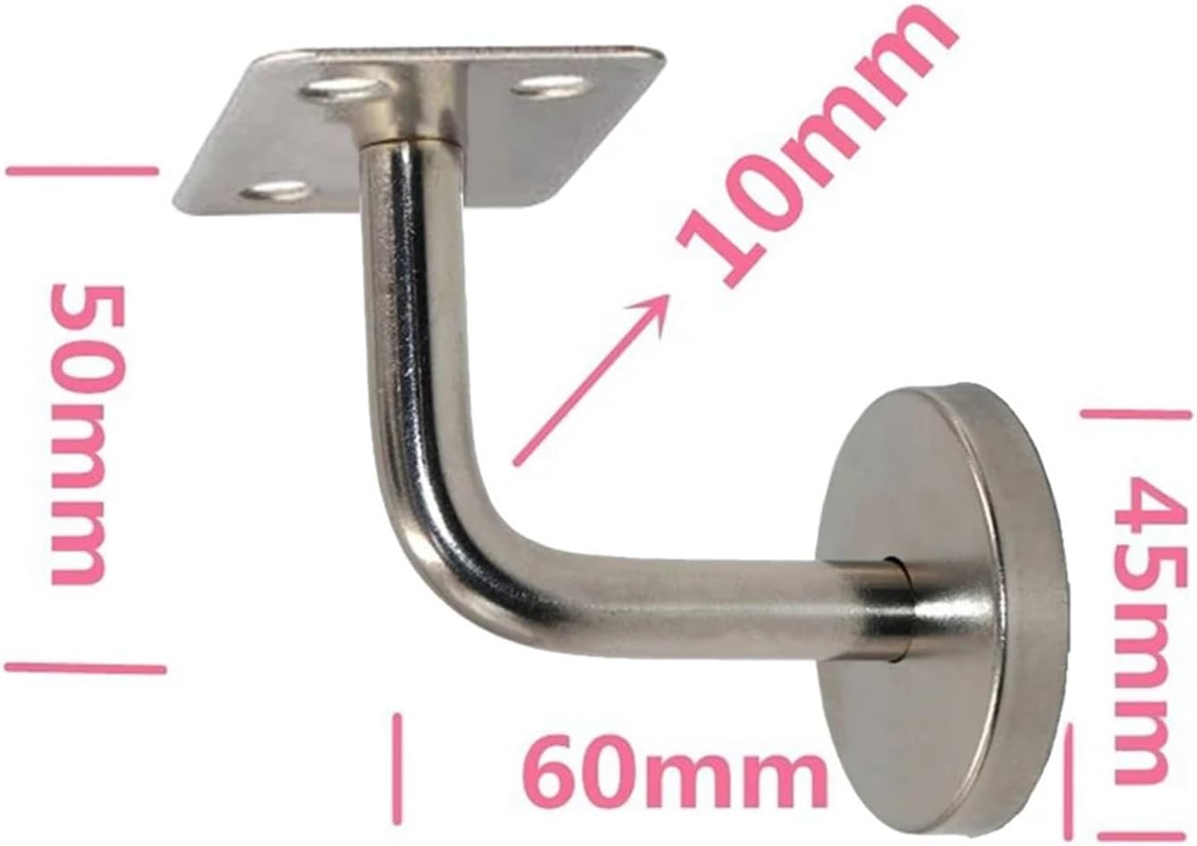 Handrail Bracket 6pcs Balustrade Brackets Handrail Bracket Compact Size for Stairways, Home or Office Stair Support(Curved Support)