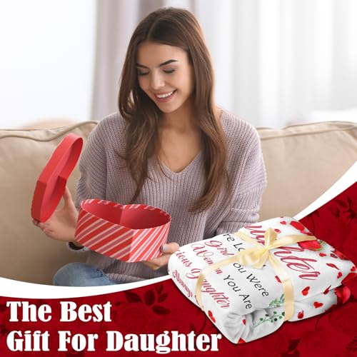 Daughter Gifts from Mom Dad - Daughter Birthday Gifts - Gift for Adult Daughters Unique - Gift for Daughters on Christmas & Graduation Wedding Day & 21st Birthday - to My Daughter's Blanket 50"X60"2