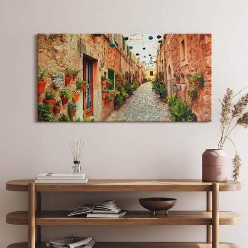 Tableau d'art Wallfluent Rue de Valldemossa une toile haut de gamme 100x50