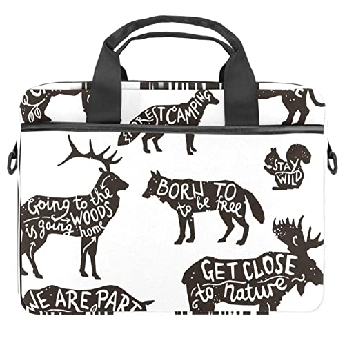 Bolsa de mensajero para portátil de 14 pulgadas con estampado animal multicolor
