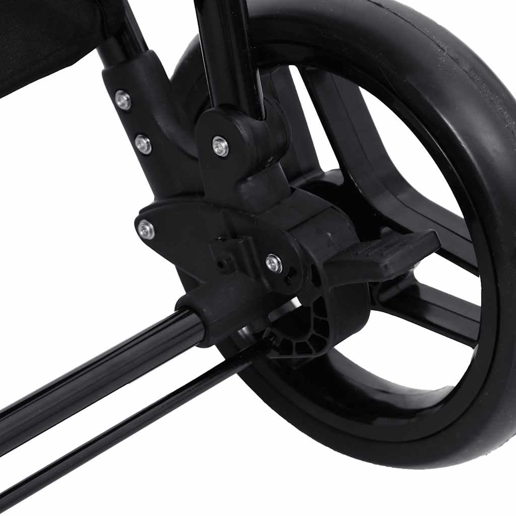 vidaXL Cochecito de Bebés 2 en 1 Carrito Sillita Silla de Paseo Corredor Infantil Canasta Niños Reposapiés Ajustable Dosel de Acero Gris Claro y Negro