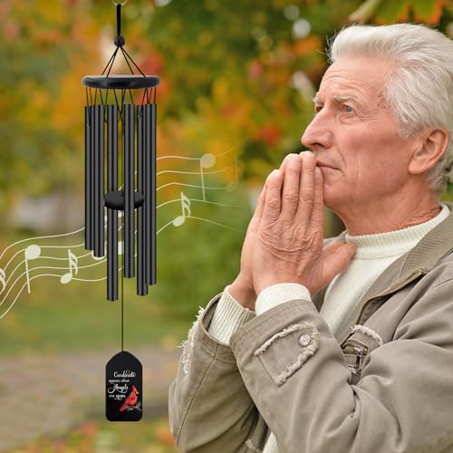 Image of ASTARIN Personalized Wind Chimes Outdoor, Large Customized WindChimes for Outside Tuned Relaxing Soothing Low Bass,Memorial Wind Chimes Sympathy for The Loss of a Loved One