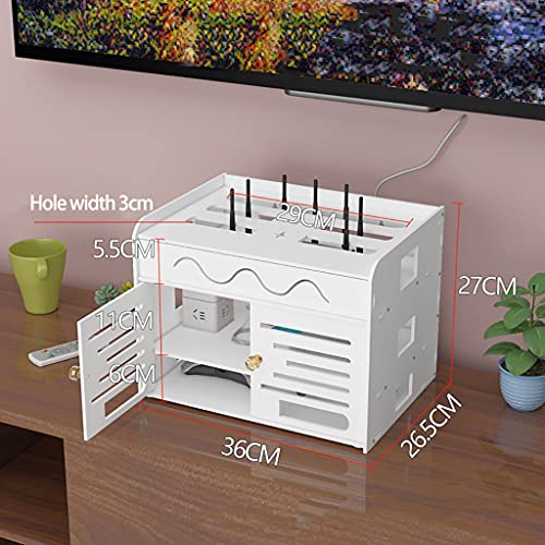 Boîte de gestion de câbles en PVC blanc cache-prise pour routeur et box internet - 3
