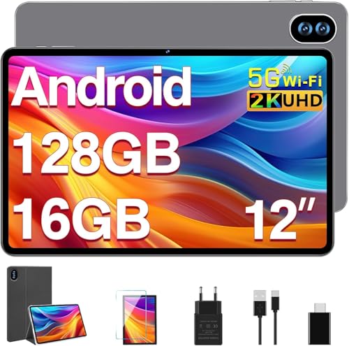 Image of Tablet 12-inch 2K, 16GB RAM + 128GB ROM (1TB TF) Octa-Core | 8000 mAh | 2000 x 1200 Pixels | 5MP + 13MP + 2MP | Bluetooth 5.0 |5G WiFi, Brown Tablet