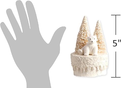 Miniatura 2 de The Bridge Collection Caja decorativa de oso polar de invierno de 5 pulgadas, decoración de Navidad, hogar para las vacaciones, decoración blanca