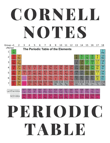 Cornell Notes Notebook College Ruled For Students - Periodic Table of Elements: Large (8.5x11