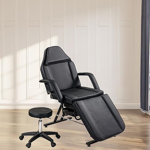 Silla de tatuaje para salón de masajes con dos bandejas, cama esteticista con taburete hidráulico, equipo de belleza ajustable para peluquería, spa,