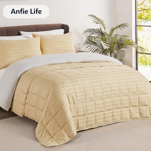Image of Weighted Blanket Queen Size (60 inchx80 inch 12lbs),Ultra Soft and Cozy Cooling Weighted Blanket Queen Size for Adult,Heavy Blanket with Machine Washable Soft Blanket, Beige