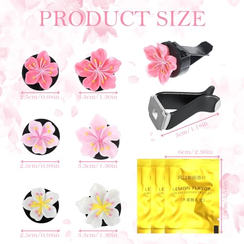 6 Stück Gänseblümchen Blume Auto Lufterfrischer Clip,Auto Deko für Lüftung Sschlitze, Frauen Auto Aromatherapie Ätherisches Öl Diffusor,Auto Deko Innenraum für Auto Wohnzimmer