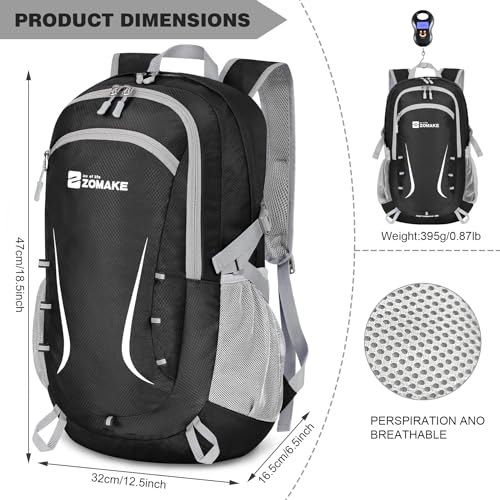 Image of ZOMAKE Lightweight Packable Backpack 35L, Foldable Backpacks Water Resistant Collapsible Light Daypack for Hiking(Black)