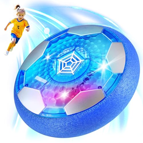Air Power Fußball, LED Fußball Kinderspielzeug, Wiederaufladbarer schwebender Fußball, Leuchtender Schwebender Ball, Schwebender Ball Spielzeug mit LED, Jungen Mädchen Kinderspielzeug 3-12 Jahre