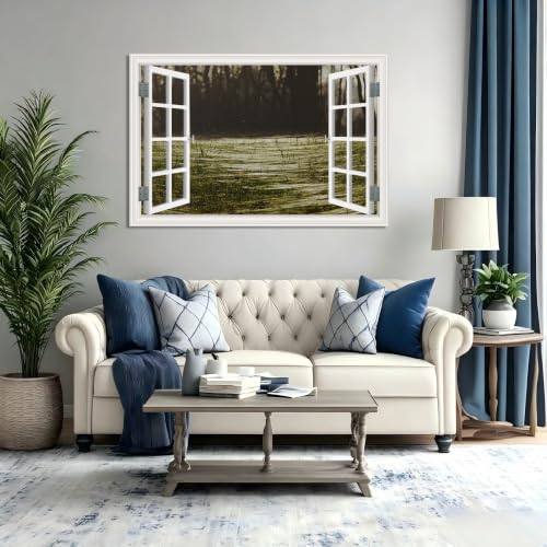 Cuadro lienzo efecto ventana de 20x30cm con paisaje de montañas nevadas 5