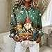 Women Christmas Shirts Loose Comfy Fashion Printed Tops Long Sleeve Button Down T Shirt Oversized Casual Blouse