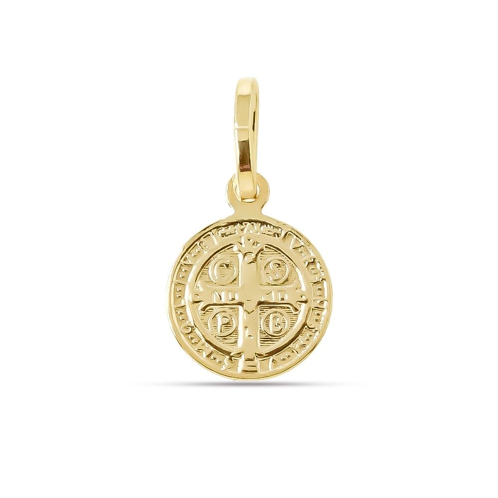 San Benito Medalla Plata Ley 925m chapada oro 10mm. doble cara