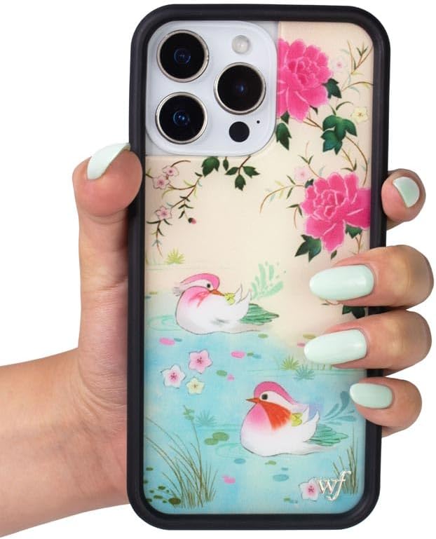 Wildflower Cases - Compatible with iPhone 17 Air | Protective Black Bumper, 6.5ft Drop Test Certified, Women Owned Small Business | Floral Birds Pretty Aesthetic | Lovers Lagoon