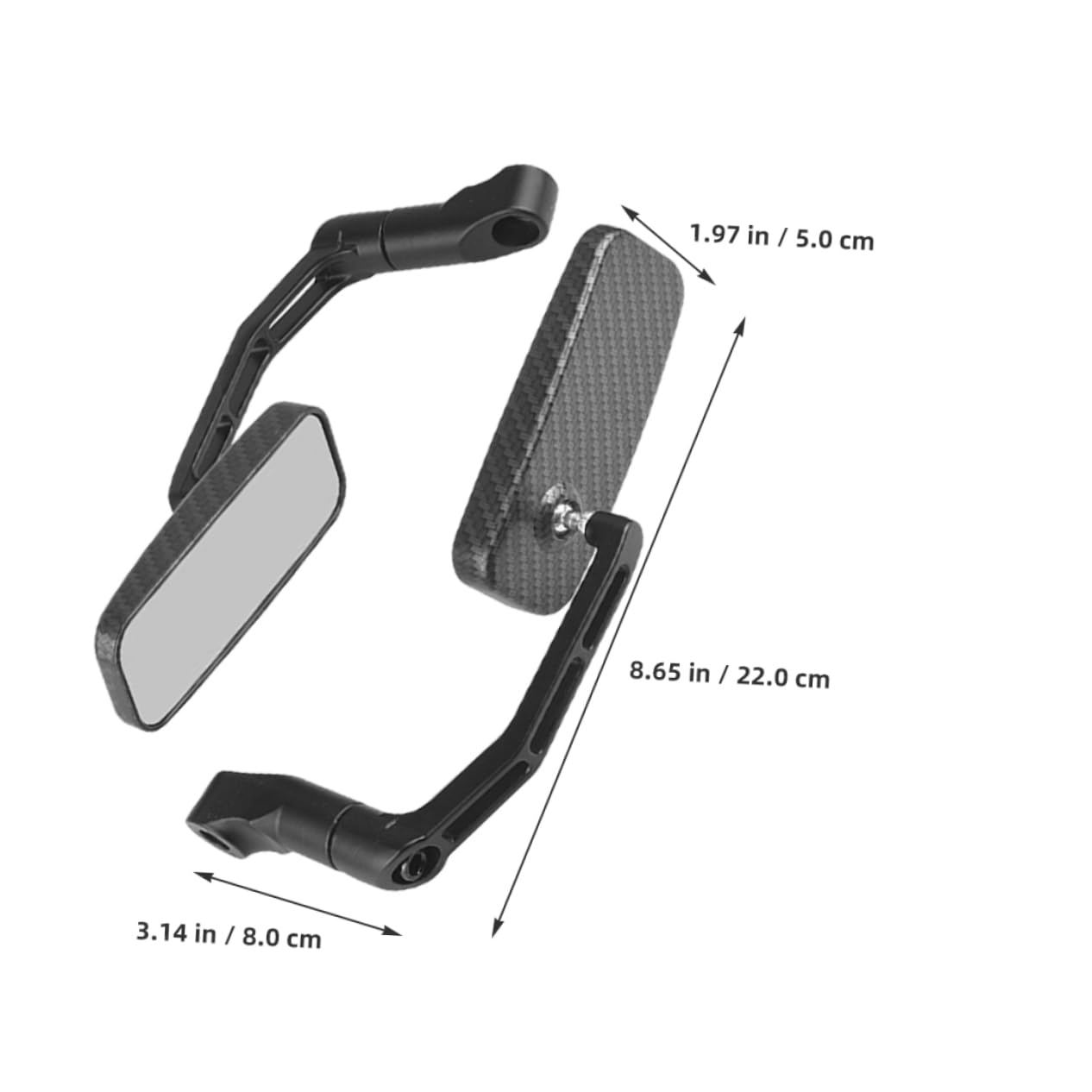 Specchietti Retrovisori Moto Lega di Alluminio Plastico | Nero, per Moto ed Elettrico, Guida in Movimento, Ampia Visuale, Design Unico
