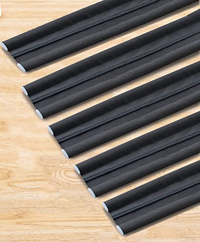 Image of GLUN 39Inch Door Bottom Gap Filler Strip, Stop Outside Dust, Hot Air, Insects, Water, Use in Wooden, Steel, Fiber, Plastic Doors 20mm Thickness Black Pack of 5
