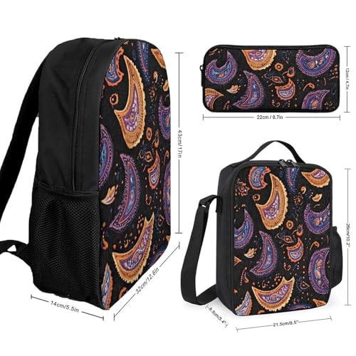 Paisley Designs Large Travel Backpacks Carry on Backpack Weekender Bag with 2 Storage Pockets for Men And Women2