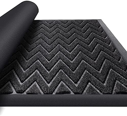 PureJoy Dirt Trapper Door Mat for Indoor & Outdoor 45 X 75cm Rubber Non Slip Front Door Mat Entrance Waterproof Rugs Dirt Debris Mud Trapper Carpet for Entryway Low-Entry Rugs