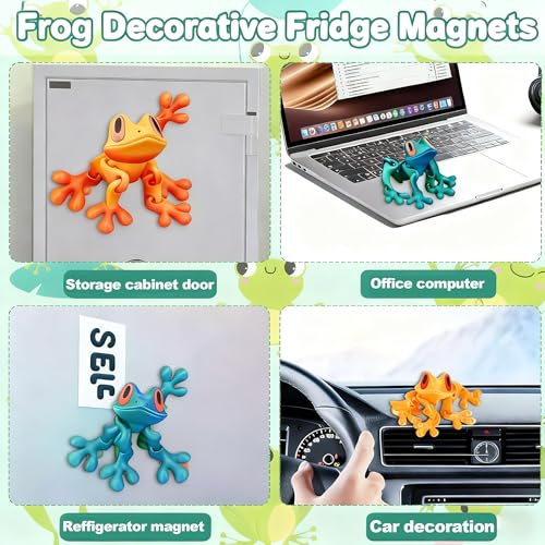 Imán decorativo 3D rana magnética 4 piezas miniatura 4