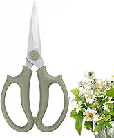 Vista 9 de Leize - Tijeras de flores, tijeras florales de acero inoxidable premium engrosadas, podadora fuerte para flores, ramas y hojas (Gris Verde)