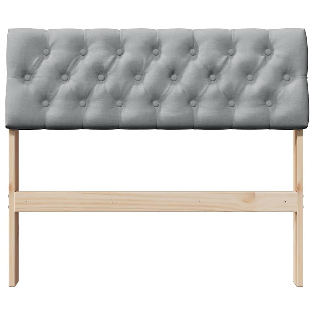 Tête de lit capitonnée gris clair 90 cm en pin massif avec rembourrage doux, convient pour chambre à coucher, chambre d'amis, lit double et lit simple, autonome ou montage mural