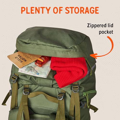 Image of Kelty Asher Backpack, Daypack to Multi-Day Backpacking Capacity, Hiking, Lightweight Travel Pack, Internal Frame (85L Winter Moss)