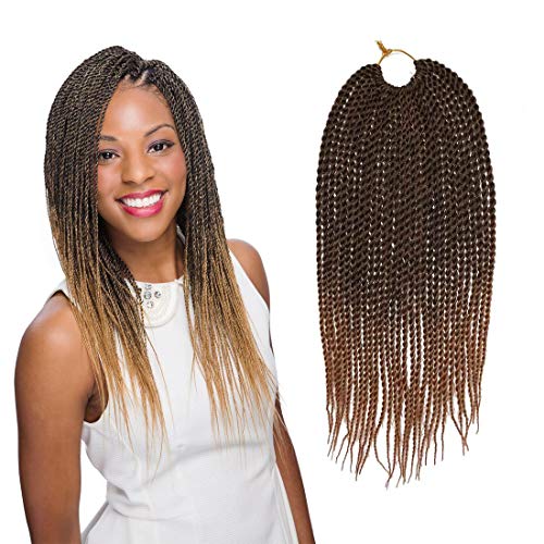14 Inch 8Packs Senegalese Twist Hair Crochet Braids 30Stands/Pack Synthetic Braiding Hair Extensions for Black Women(14" 8packs, t27)