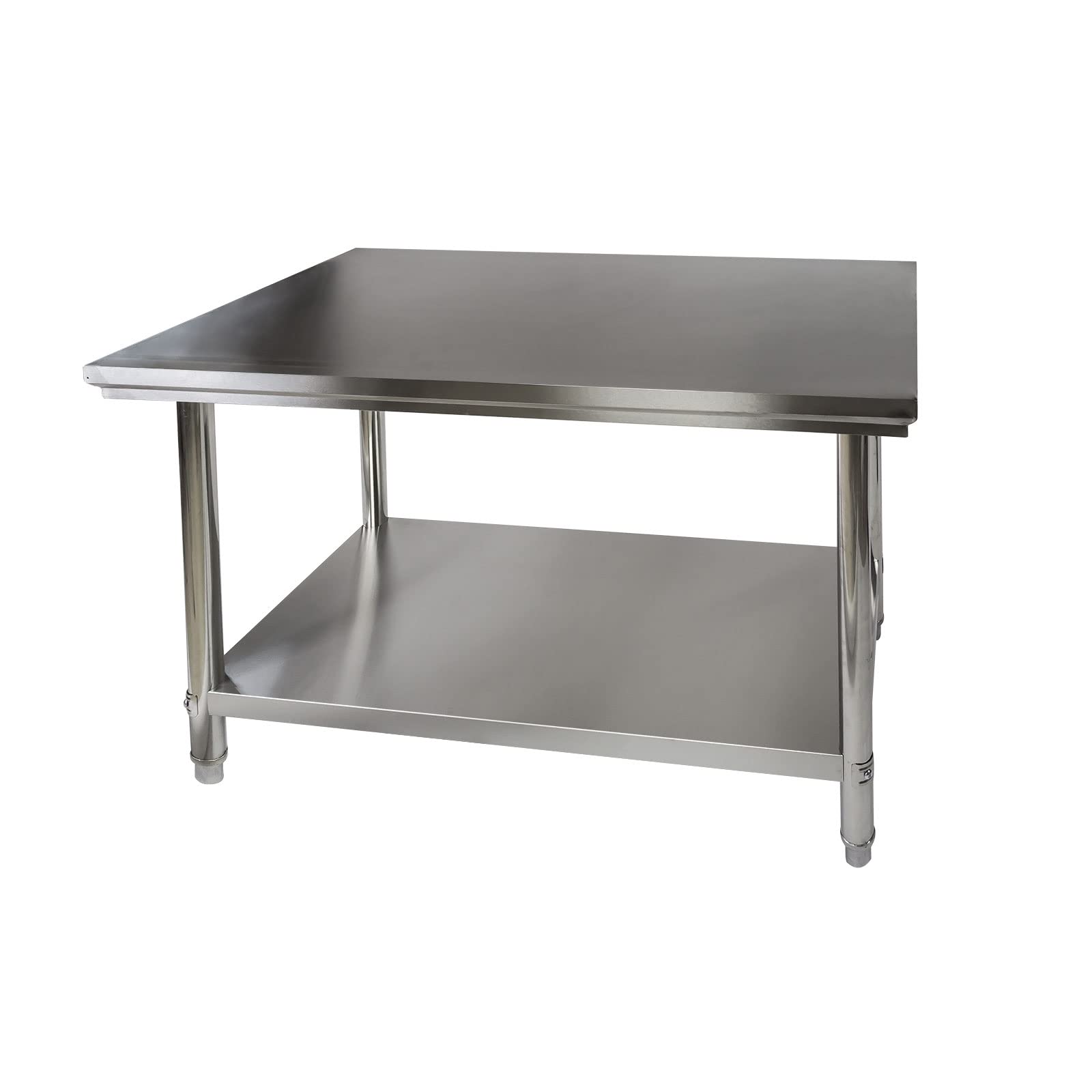 DHQCQL Edelstahl Arbeitstisch 100x60cm - Küchenarbeitstisch Mit Verstellbarer Ablage