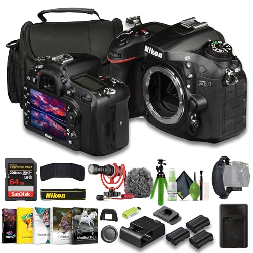 Nikon D7200 24.2MP DX-Format Digital SLR Camera | Built-in Wi-Fi, Full HD 1080p Video, 51-Point Autofocus System + 2X EN-EL15C Battery + External Charger + 64GB Card + Card Reader + More