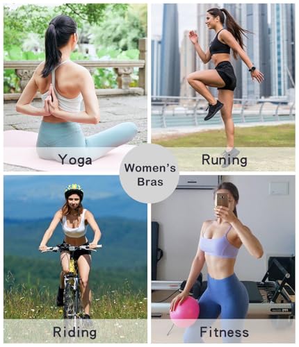 Image of Comper Y Back Sports Bra for Women Low Impact Racerback Workout Bras Sexy Thin Straps Yoga Bras with Removable Pads