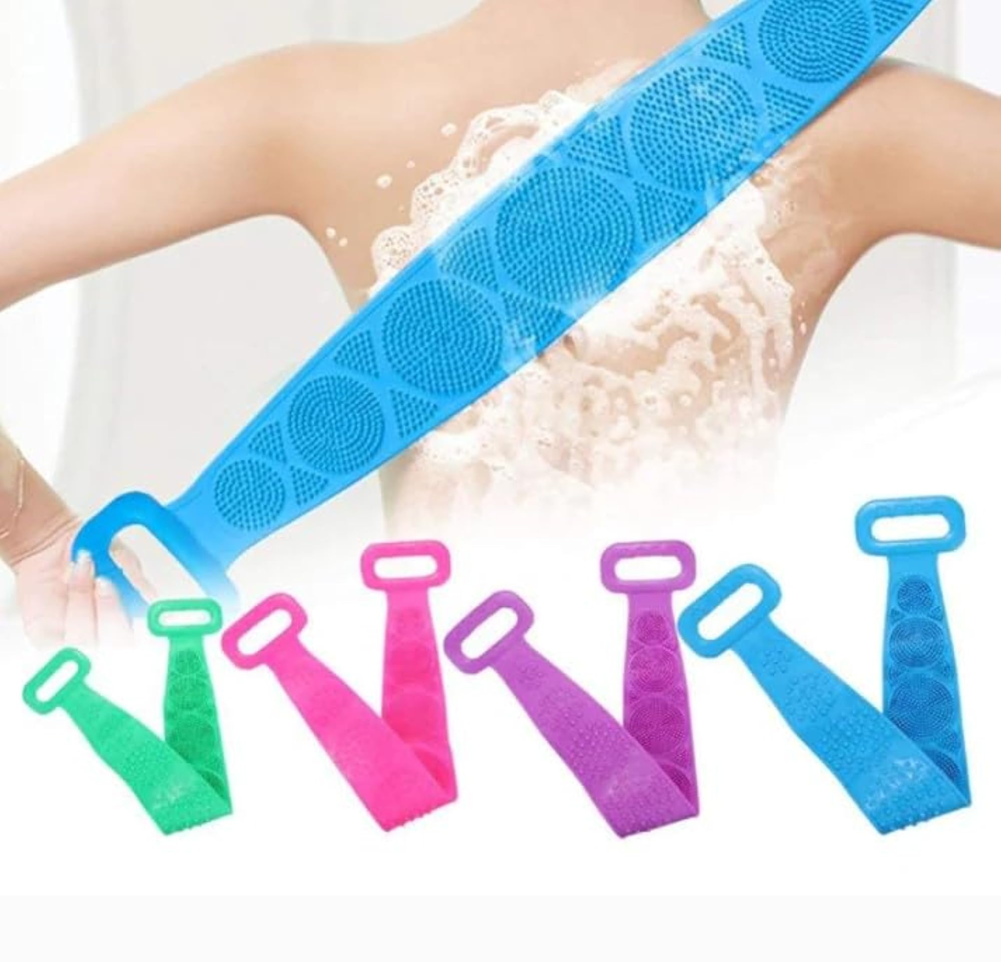 Silicone Foot Scrubber Shower Mat with Massage Bristles (PACK OF 2)