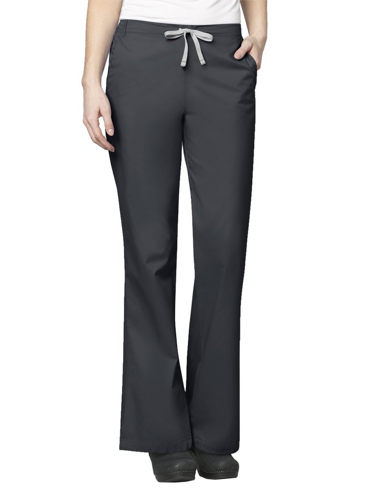 WonderWink Women's Wonderwork Flare Leg Scrub Pant, Pewter, X-Small/Petite